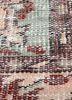 vintage red and orange wool hand knotted Rug - CloseUp