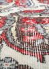 vintage red and orange wool hand knotted Rug - CloseUp vintage red and orange wool hand knotted Rug - CloseUp
