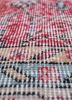 vintage red and orange wool hand knotted Rug - CloseUp