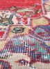 vintage red and orange wool hand knotted Rug - CloseUp vintage red and orange wool hand knotted Rug - CloseUp