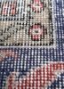 vintage red and orange wool hand knotted Rug - CloseUp