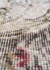 vintage red and orange wool hand knotted Rug - CloseUp vintage red and orange wool hand knotted Rug - CloseUp
