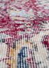 vintage red and orange wool hand knotted Rug - CloseUp