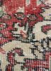 vintage red and orange wool hand knotted Rug - CloseUp vintage red and orange wool hand knotted Rug - CloseUp