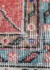 vintage red and orange wool hand knotted Rug - CloseUp vintage red and orange wool hand knotted Rug - CloseUp