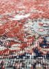 vintage red and orange wool hand knotted Rug - CloseUp vintage red and orange wool hand knotted Rug - CloseUp