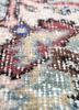 vintage red and orange wool hand knotted Rug - CloseUp