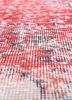 vintage red and orange wool hand knotted Rug - CloseUp