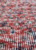 vintage red and orange wool hand knotted Rug - CloseUp
