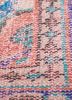 vintage red and orange wool hand knotted Rug - CloseUp