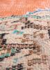 vintage red and orange wool hand knotted Rug - CloseUp vintage red and orange wool hand knotted Rug - CloseUp