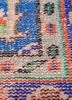 vintage red and orange wool hand knotted Rug - CloseUp