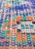 vintage red and orange wool hand knotted Rug - CloseUp