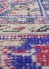 vintage red and orange wool hand knotted Rug - CloseUp