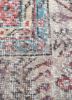 vintage red and orange wool hand knotted Rug - CloseUp