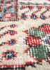 vintage red and orange wool hand knotted Rug - CloseUp vintage red and orange wool hand knotted Rug - CloseUp