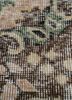 vintage beige and brown wool hand knotted Rug - CloseUp