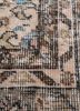 vintage beige and brown wool hand knotted Rug - CloseUp