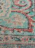 vintage red and orange wool hand knotted Rug - CloseUp