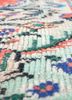 vintage red and orange wool hand knotted Rug - CloseUp