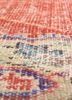 vintage red and orange wool hand knotted Rug - CloseUp