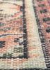 vintage red and orange wool hand knotted Rug - CloseUp