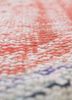 vintage red and orange wool hand knotted Rug - CloseUp vintage red and orange wool hand knotted Rug - CloseUp
