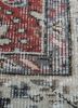 vintage red and orange wool hand knotted Rug - CloseUp