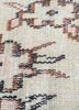 vintage red and orange wool hand knotted Rug - CloseUp