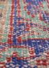 vintage red and orange wool hand knotted Rug - CloseUp