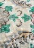 vintage red and orange wool hand knotted Rug - CloseUp