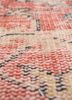 vintage red and orange wool hand knotted Rug - CloseUp vintage red and orange wool hand knotted Rug - CloseUp