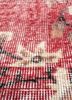vintage red and orange wool hand knotted Rug - CloseUp