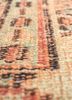 vintage red and orange wool hand knotted Rug - CloseUp