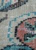 vintage red and orange wool hand knotted Rug - CloseUp