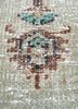 vintage green wool hand knotted Rug - CloseUp