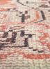 vintage red and orange wool hand knotted Rug - CloseUp vintage red and orange wool hand knotted Rug - CloseUp