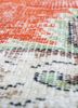 vintage red and orange wool hand knotted Rug - CloseUp