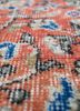 vintage red and orange wool hand knotted Rug - CloseUp