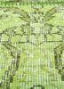 provenance green wool hand knotted Rug - CloseUp provenance green wool hand knotted Rug - CloseUp