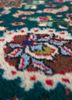 aalam green wool hand knotted Rug - CloseUp