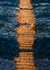 zuri blue wool hand knotted Rug - CloseUp