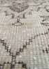 vintage beige and brown wool hand knotted Rug - CloseUp