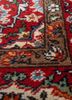 aalam red and orange wool hand knotted Rug - CloseUp