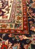 aalam red and orange wool and silk hand knotted Rug - CloseUp