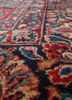 aalam red and orange wool hand knotted Rug - CloseUp