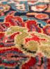 aalam blue wool hand knotted Rug - CloseUp