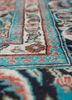 gulmarg blue silk hand knotted Rug - CloseUp