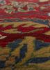 aalam red and orange wool hand knotted Rug - CloseUp