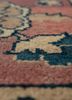 aalam red and orange wool hand knotted Rug - CloseUp